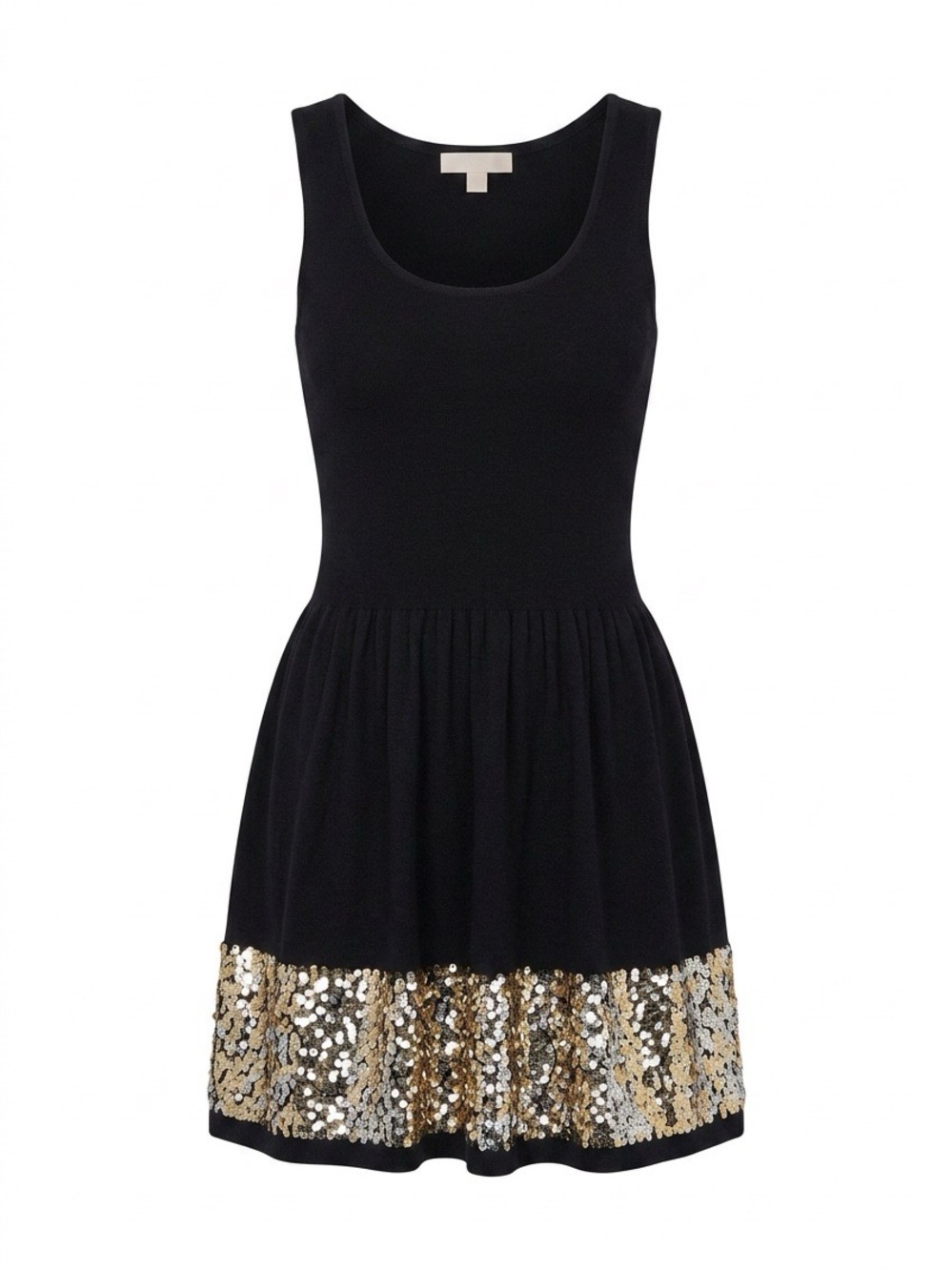Sandro Black Dress with Gold Sequin Hemline